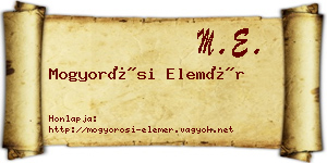 Mogyorósi Elemér névjegykártya