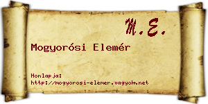 Mogyorósi Elemér névjegykártya